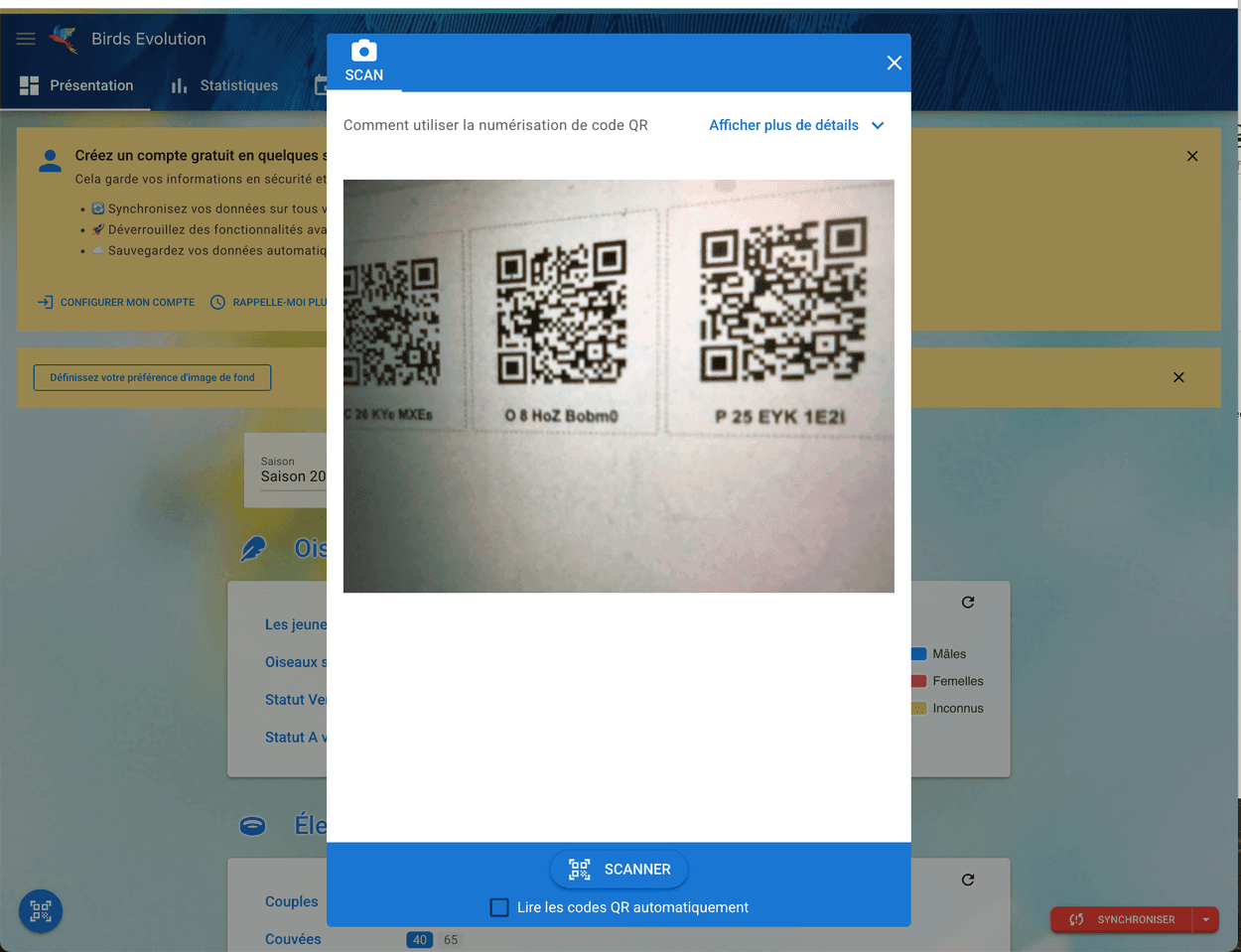 Scan QR codes